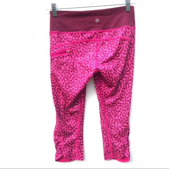 Lululemon  Top Speed Crop Ace Spot Magenta 4 pants - Picture 2 of 6